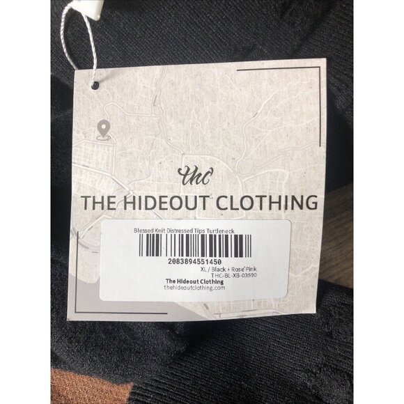 The Hideout Clothing Blessed Knit Distressed Tips Turtleneck Sweater XL - Picture 7 of 9